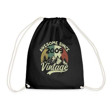Vintage 2009 Birthday Gift 2009 - Drawstring Bag - black - Front