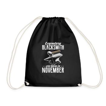 Blacksmith Schiede Anvil Cutler Gift - Drawstring Bag - black - Front