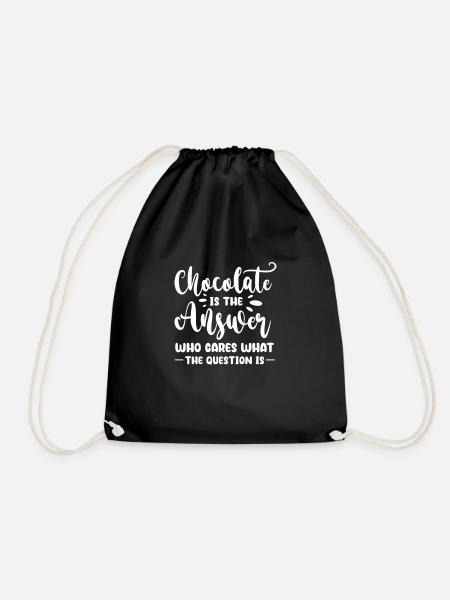 Schokolade Schoko Essen Kakao Geschenk - Turnbeutel - Schwarz