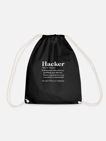 Hacker - Drawstring Bag - black