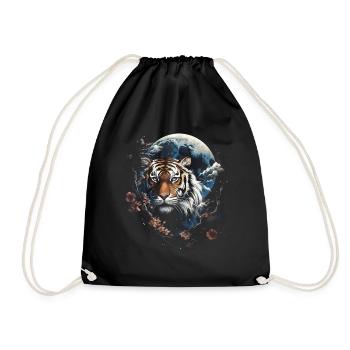 Clair De Lune, Tigre, Chinois, Japonais, Chine - Sac de sport léger - noir - Devant