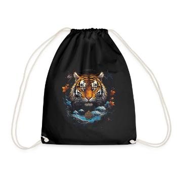 Clair De Lune, Tigre, Chinois, Japonais, Chine - Sac de sport léger - noir - Devant
