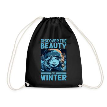 Discover the Beauty of Winter Skifahrer Spruch - Turnbeutel - Schwarz - Vorne