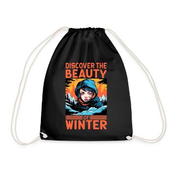 Discover the Beauty of Winter Skifahrer Spruch - Turnbeutel - Schwarz - Vorne