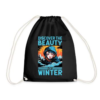 Discover the Beauty of Winter Skifahrer Spruch - Turnbeutel - Schwarz - Vorne