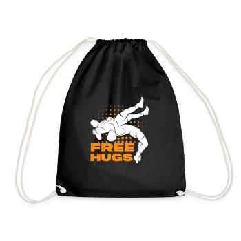 Wrestling Wrestler Fight Wrestling Ringer Gift - Drawstring Bag - black - Front