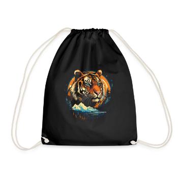 Majestic Tiger Wilderness Wild Powerful - Drawstring Bag - black - Front