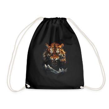 Tiger Natur Tiere - Turnbeutel - Schwarz - Vorne
