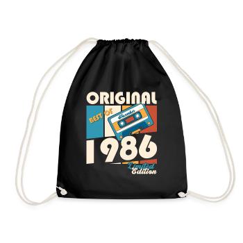 37e anniversaire Cassette Novembre Vintage 1986 - Sac de sport léger - noir - Devant