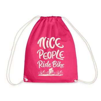Les gens sympas font du vélo en disant citation - Sac de sport léger - fuchsia - Devant