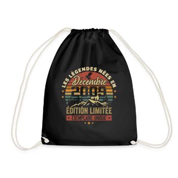 2009 Vintage Cadeau Anniversaire Décembre 2009 - Sac de sport léger - noir - Devant