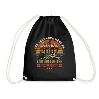 2007 Vintage Cadeau Anniversaire Décembre 2007 - Sac de sport léger - noir - Devant
