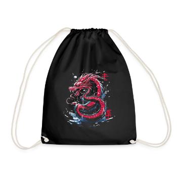 Japanese Tattoo Night Mystical Japan - Drawstring Bag - black - Front
