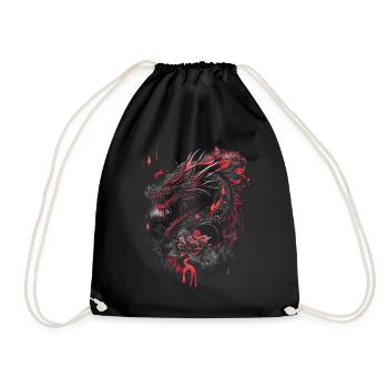 Japanese Tattoo Night Mystical Japan - Drawstring Bag - black - Front
