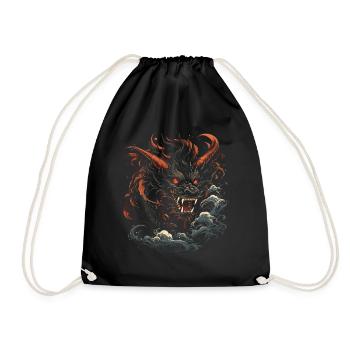 Japanese Tattoo Night Mystical Japan - Drawstring Bag - black - Front