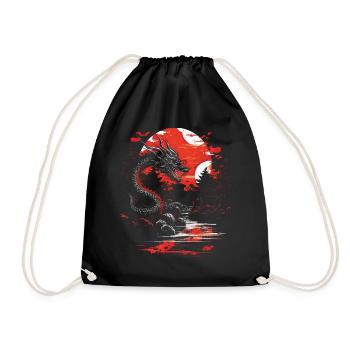 Japanese Tattoo Night Mystical Japan - Drawstring Bag - black - Front