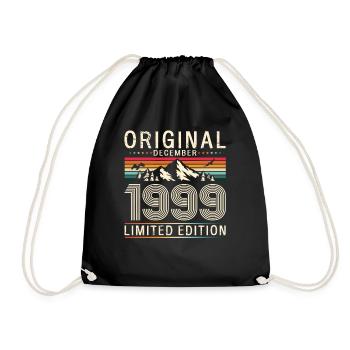 24th Birthday Original December Vintage 1999 - Drawstring Bag - black - Front