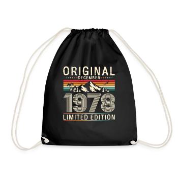 45e anniversaire Original Décembre Vintage 1978 - Sac de sport léger - noir - Devant