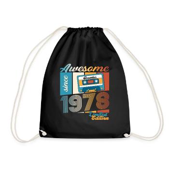 45e anniversaire Cassette décembre Vintage 1978 - Sac de sport léger - noir - Devant