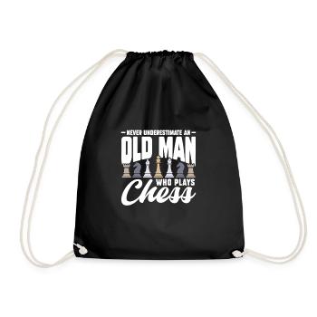 Chess Chessboard Checkmate Chess Player - Drawstring Bag - black - Front
