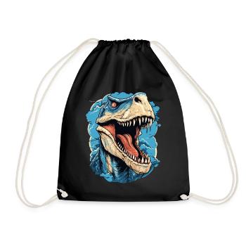 T-Rex Dinosaur Dino Tyrannosaurus Rex Vintage - Drawstring Bag - black - Front