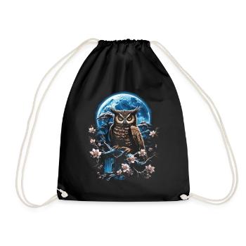 Eule Fantasie Japanisch Mythologie Magisch - Turnbeutel - Schwarz - Vorne