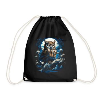 Eule Fantasie Japanisch Mythologie Magisch - Turnbeutel - Schwarz - Vorne