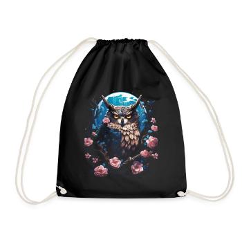 Eule Fantasie Japanisch Mythologie Magisch - Turnbeutel - Schwarz - Vorne