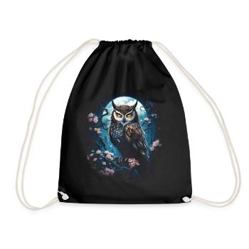 Eule Fantasie Japanisch Mythologie Magisch - Turnbeutel - Schwarz - Vorne