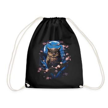 Eule Fantasie Japanisch Mythologie Magisch - Turnbeutel - Schwarz - Vorne