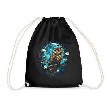 Eule Fantasie Japanisch Mythologie Magisch - Turnbeutel - Schwarz - Vorne