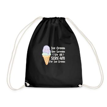Crème glacée Crème glacée Crème glacée Cadeau d’été - Sac de sport léger - noir - Devant