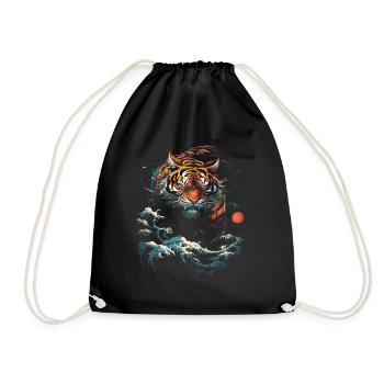 Clair de lune Fantaisie Asie japonaise Mythologie du tigre - Sac de sport léger - noir - Devant
