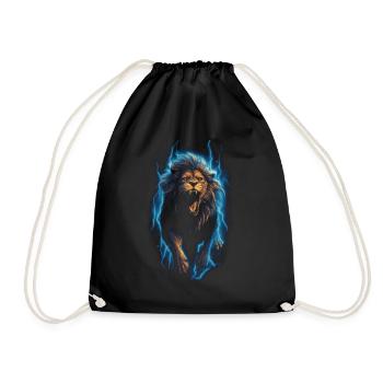 Lion, Feu, Bleu, Mâle - Sac de sport léger - noir - Devant