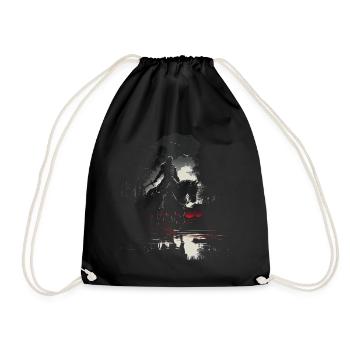 Ritter Burg Ritter auf Pferd Ritter Rollenspiel - Turnbeutel - Schwarz - Vorne