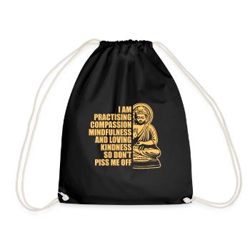 Méditation méditer Zen Yoga cadeau - Sac de sport léger - noir - Devant