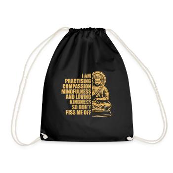 Meditation - Drawstring Bag - black - Front