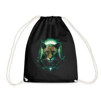 Majestätisch Dschungel Wildtiere Wildnis Kunstwerk - Turnbeutel - Schwarz - Vorne