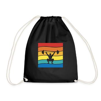 Bodybuilder Body Building Fitness Gym Gift - Drawstring Bag - black - Front