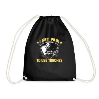 Welder saying design for metal workers - Drawstring Bag - black - Front