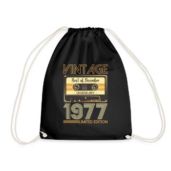 46e anniversaire Cassette décembre Vintage 1977 - Sac de sport léger - noir - Devant