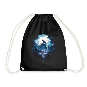 Majestic Wolf Wolves - Drawstring Bag - black - Front