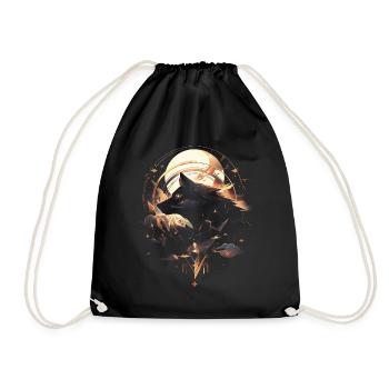 Wolf Digital Artwork Animal - Drawstring Bag - black - Front
