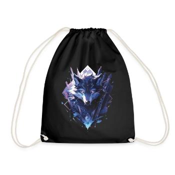 Majestic Wolf Wolves - Drawstring Bag - black - Front
