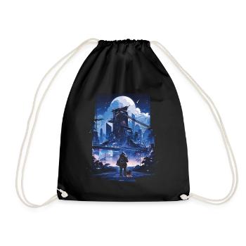 Cyberpunk Manga Kyoto Glitch - Drawstring Bag - black - Front