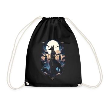 Anubis God Gaming Egyptian - Drawstring Bag - black - Front