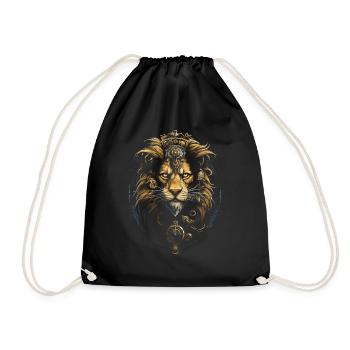 Steampunk Fantasy Artwork Lions - Drawstring Bag - black - Front
