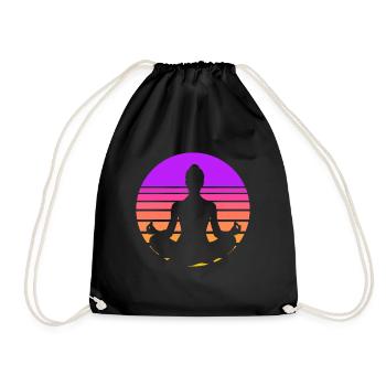 Méditation méditer Zen Yoga cadeau - Sac de sport léger - noir - Devant