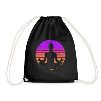 Meditation - Drawstring Bag - black - Front