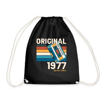 46e anniversaire Cassette décembre Vintage 1977 - Sac de sport léger - noir - Devant